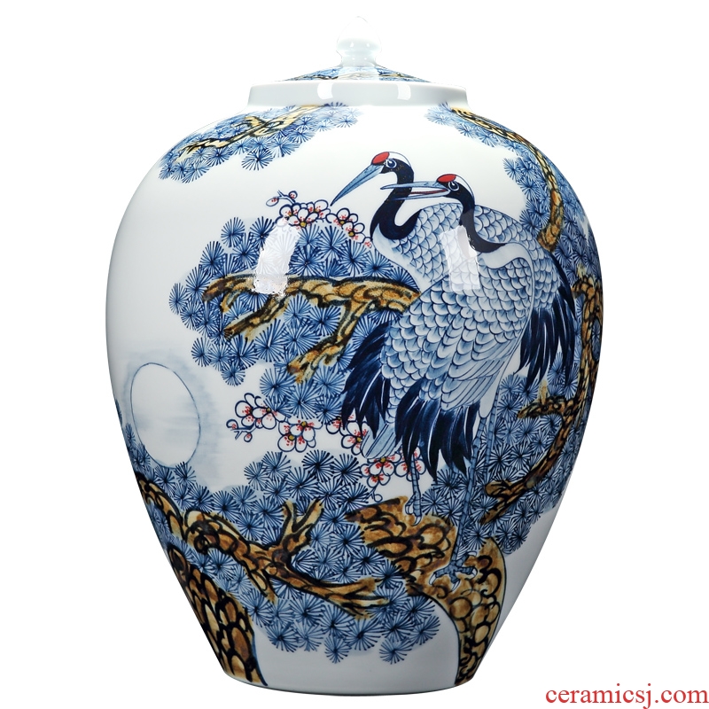 Jingdezhen hand-painted ceramic Denton cranes vases, decorative furnishing articles sitting room porch TV ark craft gift