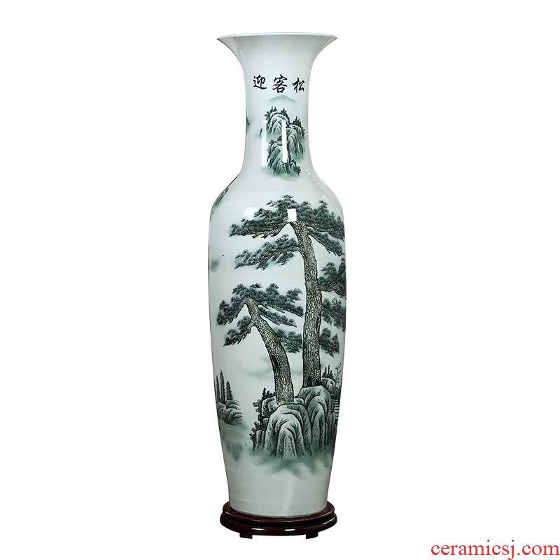 Jingdezhen ceramics of large blue and white porcelain vase, flower arrangement of Chinese style living room office decoration place hotel