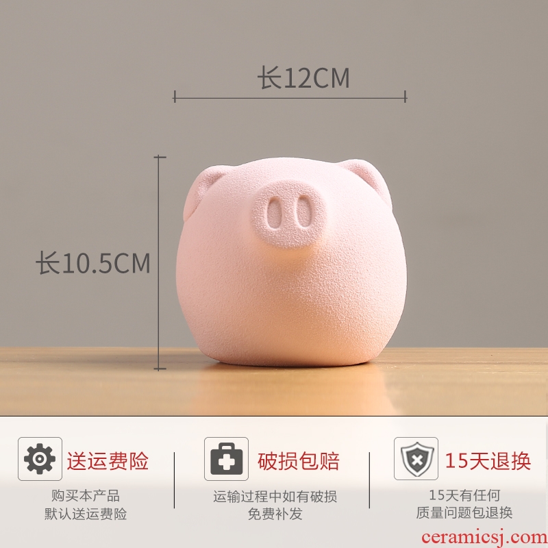 Ceramic animal furnishing articles cartoon pig jar jar home sitting room study bedroom adornment is placed New Year gift
