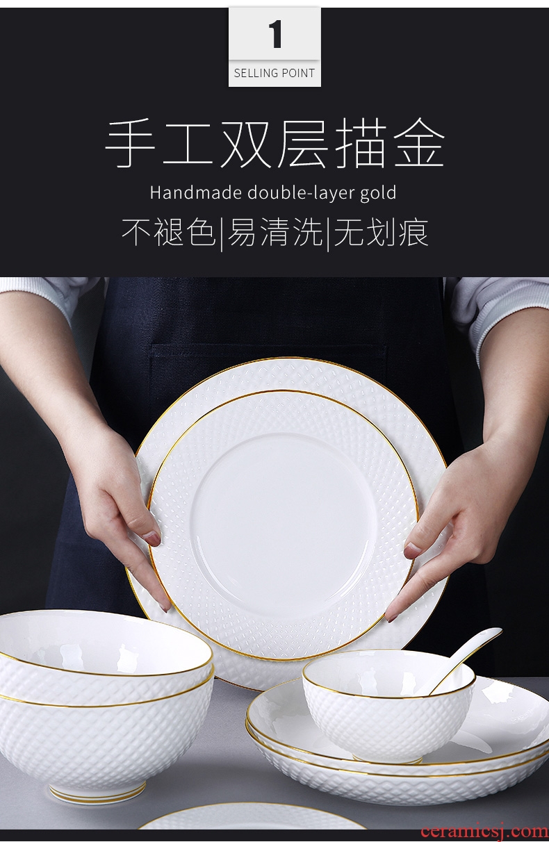 Nice dish dish Nordic tableware ceramics salad bowl noodle bowl of individual creative dishes household pure white