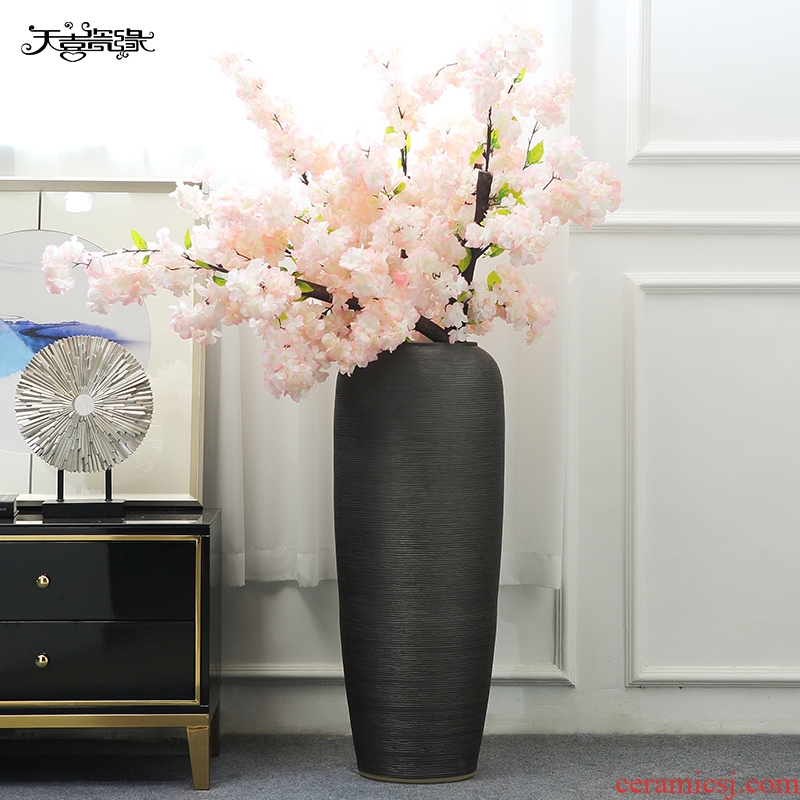 Jingdezhen big vase furnishing articles new Chinese style restoring ancient ways the hotel club villa ceramic flower implement a sitting room adornment