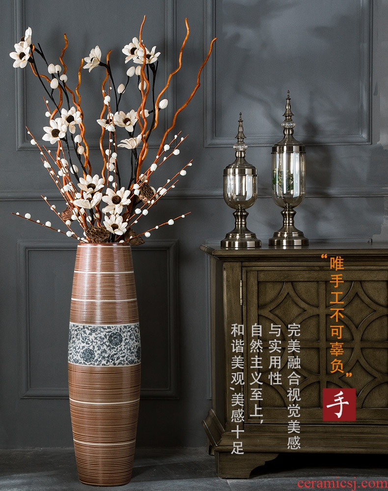 Jingdezhen high dry flower vase landing large ceramic furnishing articles contemporary and contracted decorate suit sitting room european-style flower arrangement