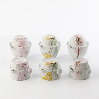 TaoXiChuan jingdezhen ceramic hand-painted crack cup portable travel a jug of a cup of tea pot set