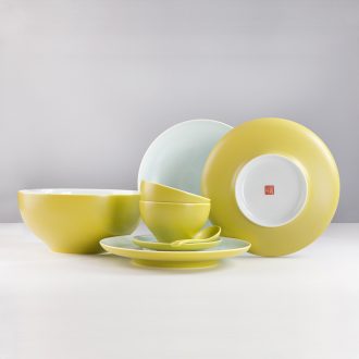 JingDe clouds in cloud & middot; Set of mat glaze meal is jingdezhen high temperature inferior smooth color glaze 3 6 meals