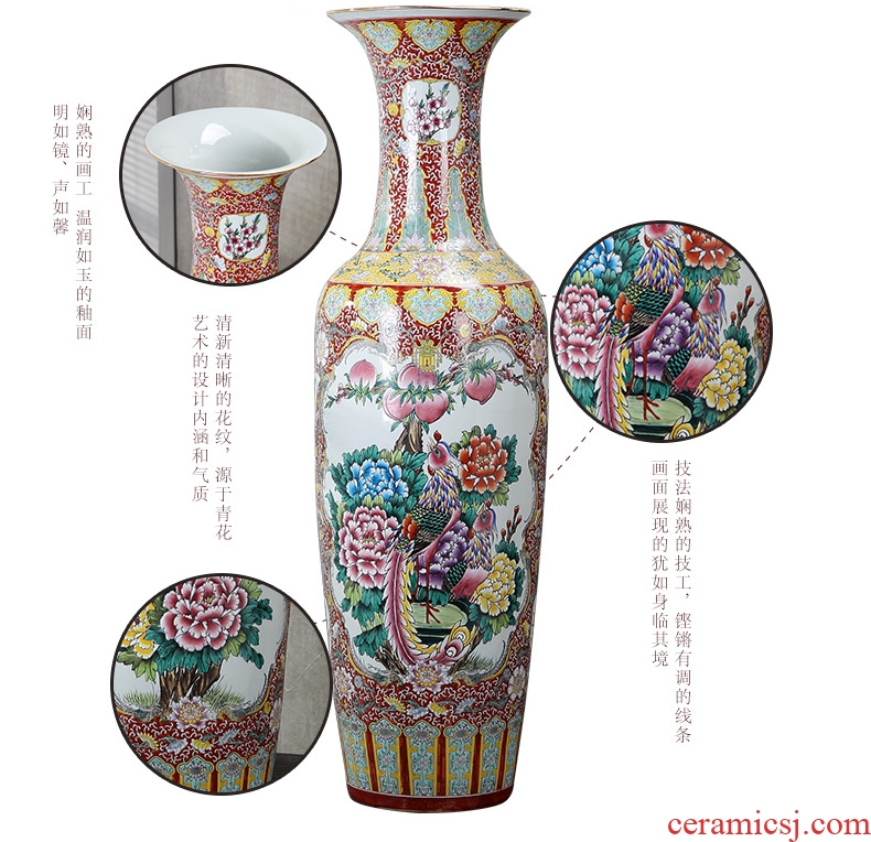 Jingdezhen ceramics vase of large hotel opening housewarming gifts new Chinese flower arrangement sitting room adornment is placed