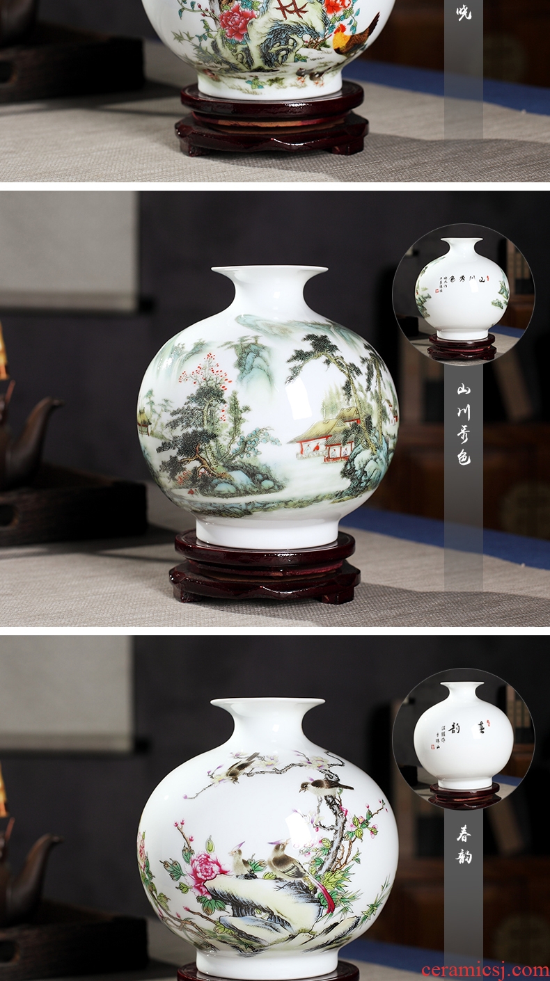 Dried flower adornment creative vase furnishing articles sitting room office small household crafts flower arranging jingdezhen ceramics
