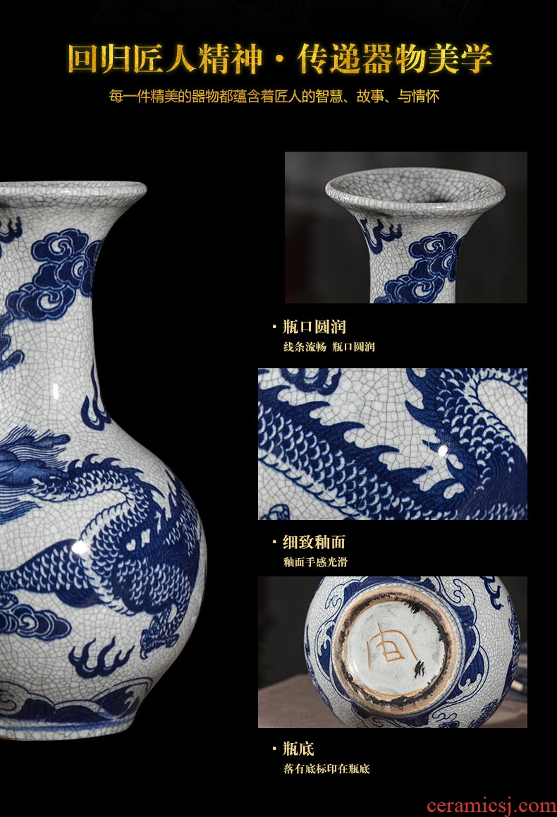 Ice crack of jingdezhen ceramics vase is wine TV ark creative household adornment handicraft furnishing articles in the living room