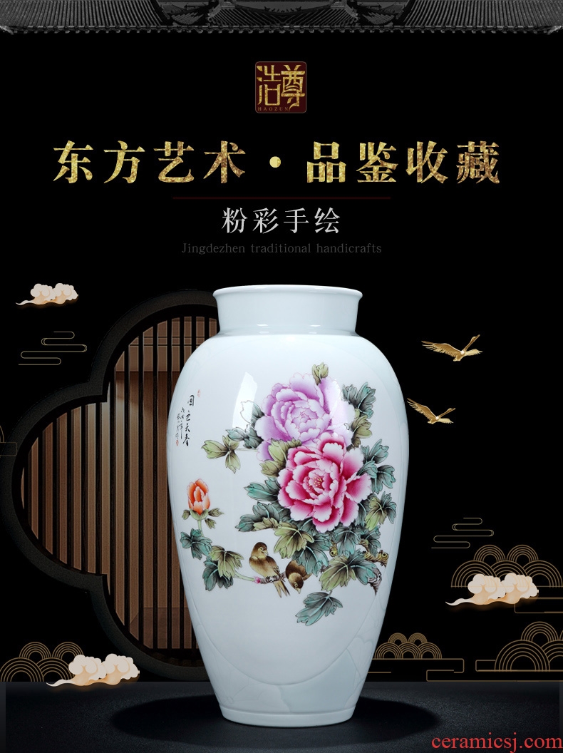 Jingdezhen ceramics shadow blue sculpture hand-painted vases, flower arrangement sitting room adornment of Chinese style household TV ark furnishing articles