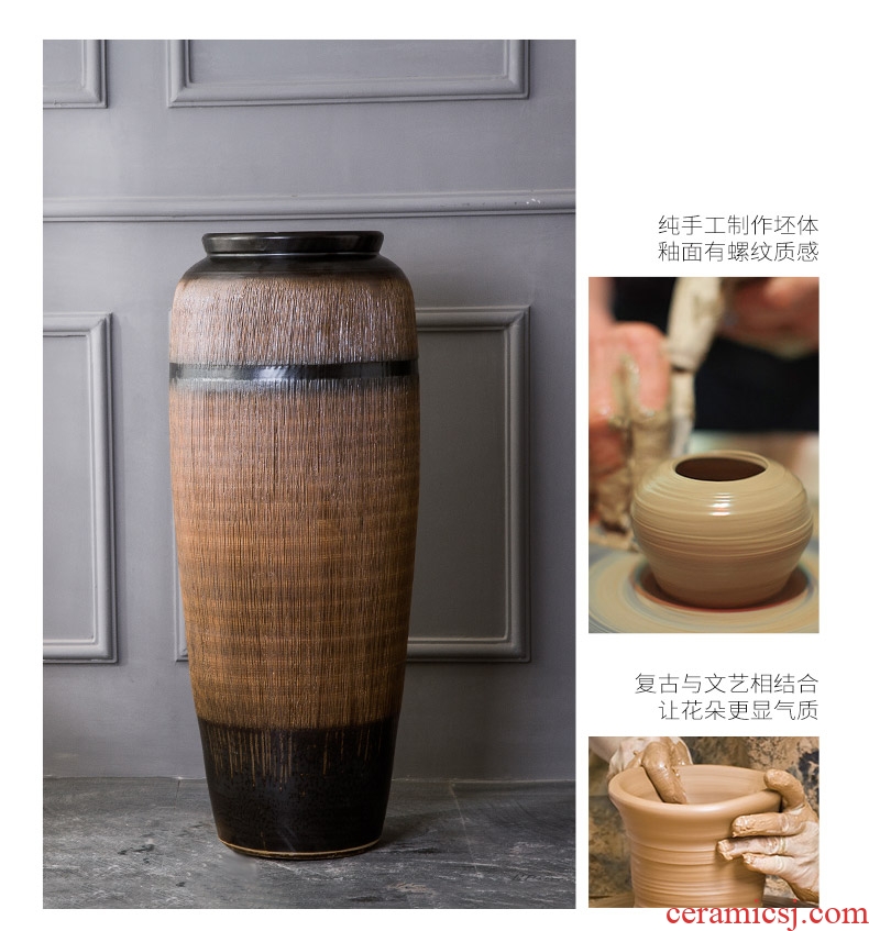 Jingdezhen ceramic hotel villa large vases, flower arrangement sitting room adornment window big POTS furnishing articles flowers