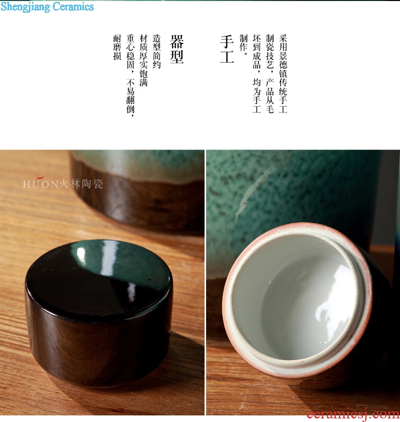 New Chinese style zen ceramic decoration jar with cover creative rich ancient frame of TV ark wine porch place ornament