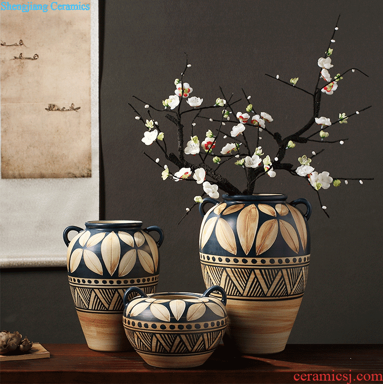 Composed of ancient earthenware jar are dried flower flower implement original ceramic coarse pottery flowerpot vase do old zen simple furnishing articles