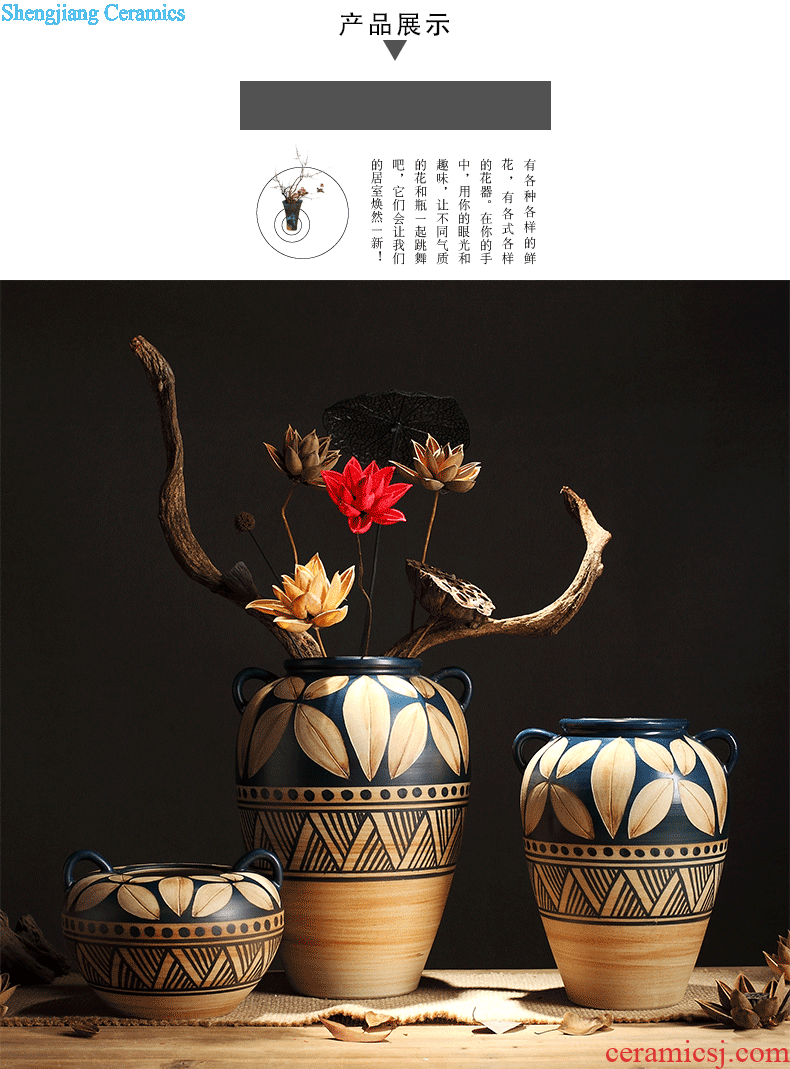 Composed of ancient earthenware jar are dried flower flower implement original ceramic coarse pottery flowerpot vase do old zen simple furnishing articles