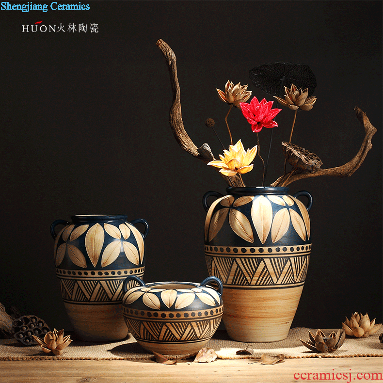 Composed of ancient earthenware jar are dried flower flower implement original ceramic coarse pottery flowerpot vase do old zen simple furnishing articles