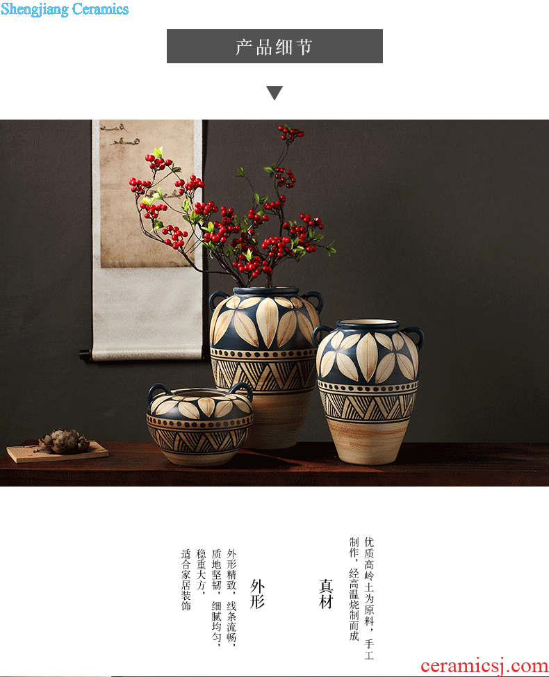 Composed of ancient earthenware jar are dried flower flower implement original ceramic coarse pottery flowerpot vase do old zen simple furnishing articles