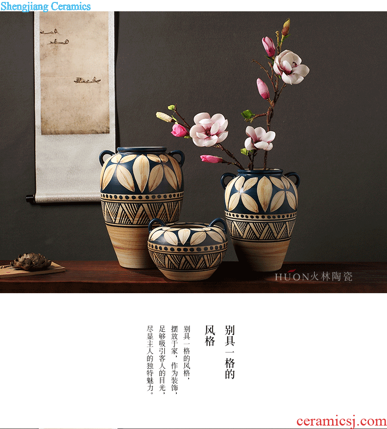 Composed of ancient earthenware jar are dried flower flower implement original ceramic coarse pottery flowerpot vase do old zen simple furnishing articles