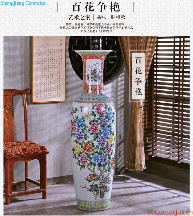 Jingdezhen hand-painted archaize pastel landing crafts are big vase sitting room of modern ceramic vase