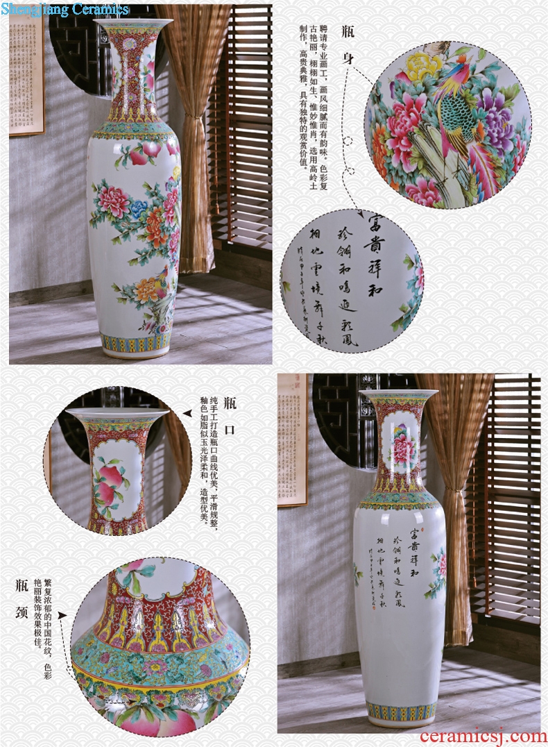 Jingdezhen hand-painted archaize pastel landing crafts are big vase sitting room of modern ceramic vase