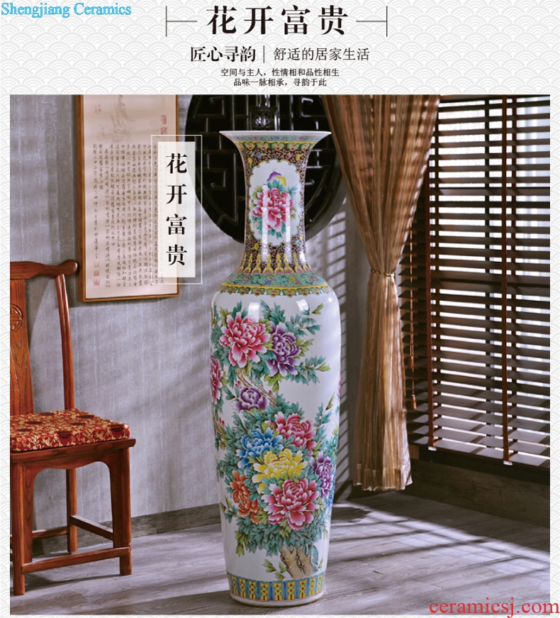 Jingdezhen hand-painted archaize pastel landing crafts are big vase sitting room of modern ceramic vase