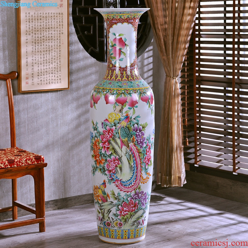 Jingdezhen hand-painted archaize pastel landing crafts are big vase sitting room of modern ceramic vase