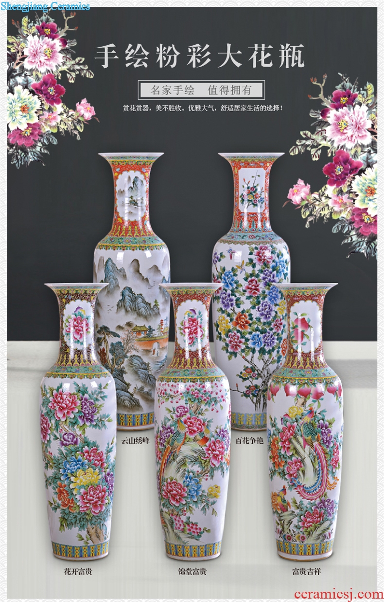 Jingdezhen hand-painted archaize pastel landing crafts are big vase sitting room of modern ceramic vase