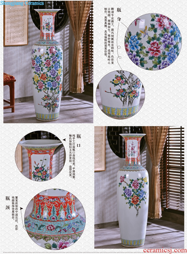 Jingdezhen hand-painted archaize pastel landing crafts are big vase sitting room of modern ceramic vase