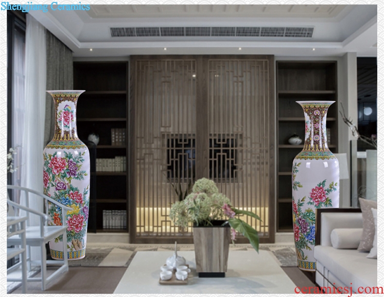 Jingdezhen hand-painted archaize pastel landing crafts are big vase sitting room of modern ceramic vase