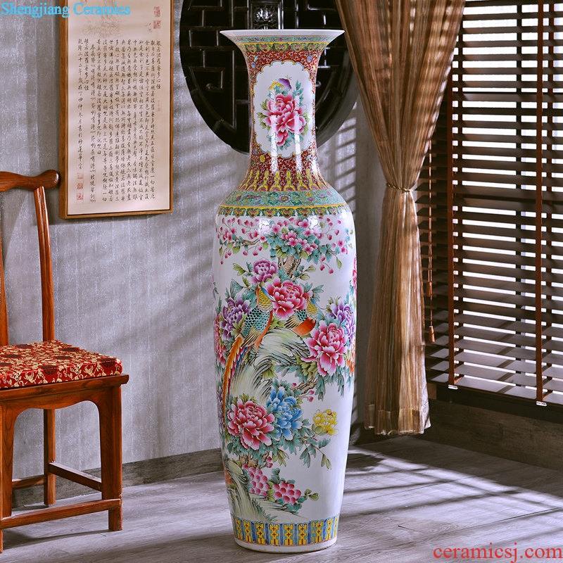 Jingdezhen hand-painted archaize pastel landing crafts are big vase sitting room of modern ceramic vase