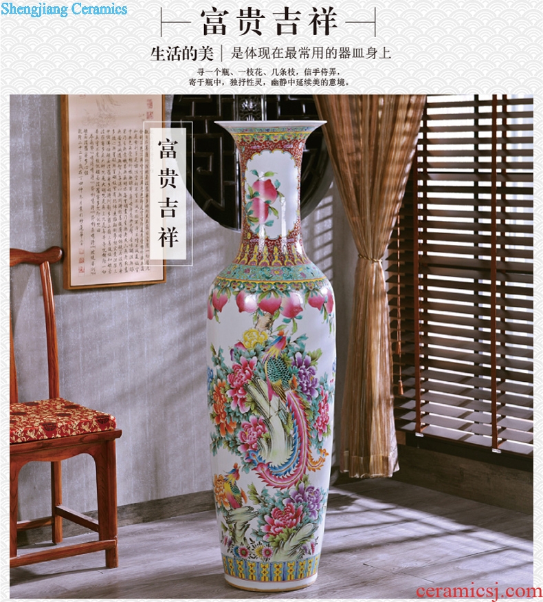 Jingdezhen hand-painted archaize pastel landing crafts are big vase sitting room of modern ceramic vase