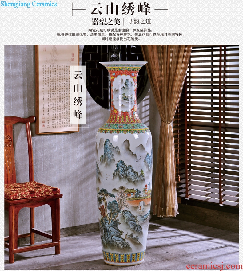 Jingdezhen hand-painted archaize pastel landing crafts are big vase sitting room of modern ceramic vase