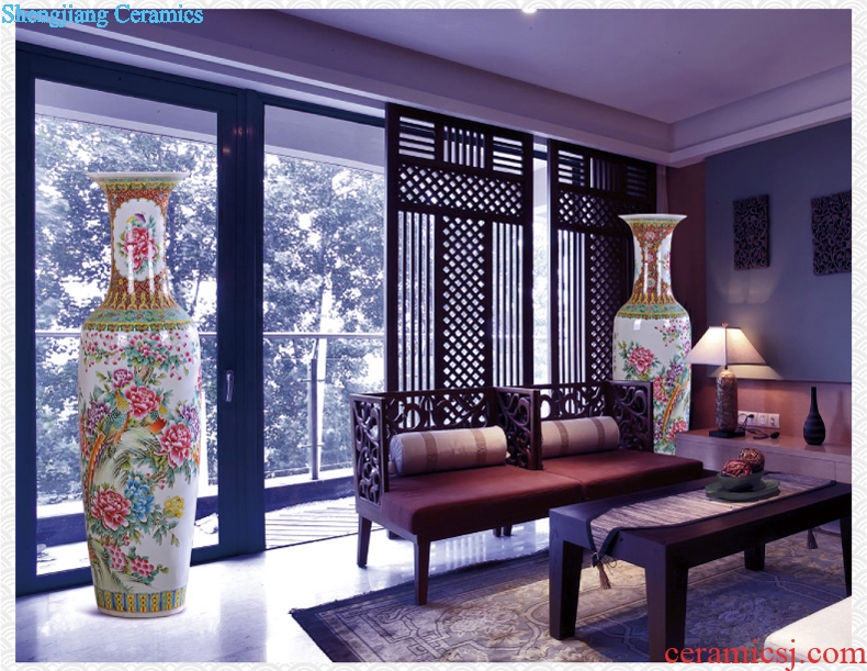 Jingdezhen hand-painted archaize pastel landing crafts are big vase sitting room of modern ceramic vase