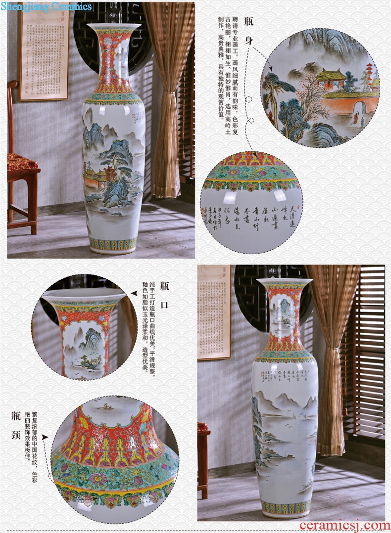 Jingdezhen hand-painted archaize pastel landing crafts are big vase sitting room of modern ceramic vase