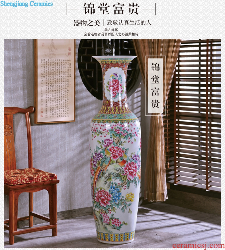 Jingdezhen hand-painted archaize pastel landing crafts are big vase sitting room of modern ceramic vase