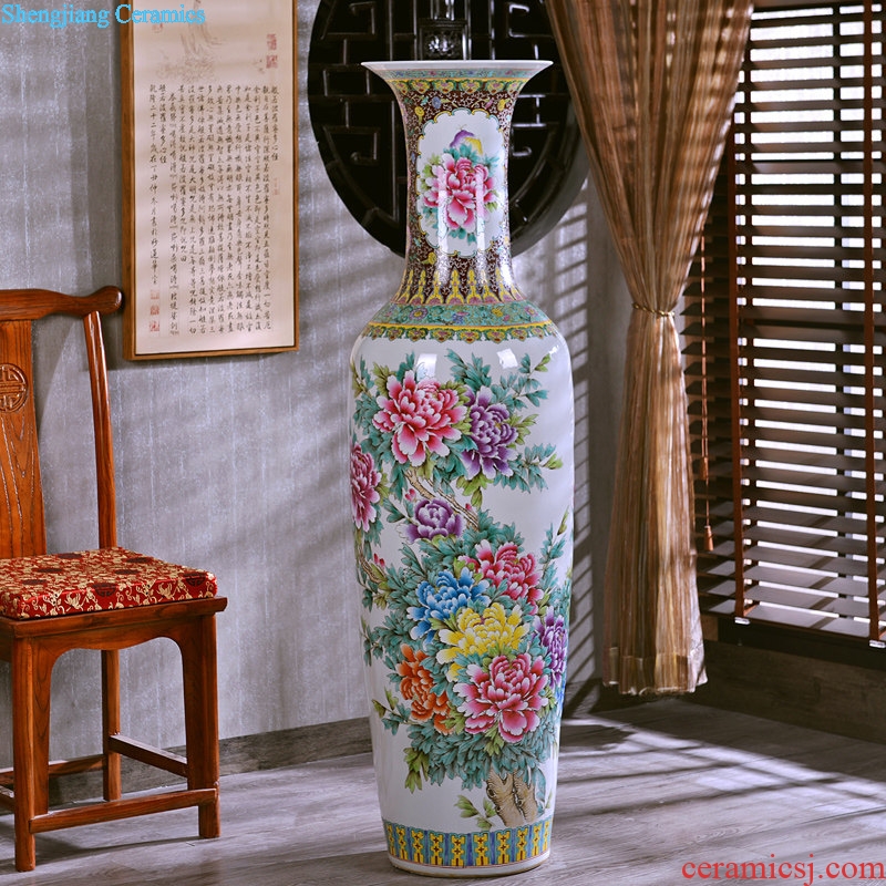 Jingdezhen hand-painted archaize pastel landing crafts are big vase sitting room of modern ceramic vase