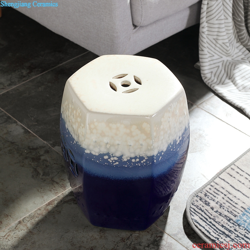 High temperature ceramic drum stool round gradients of new Chinese style sofa edge of cold pier sitting room adornment a few Angle change shoes stool