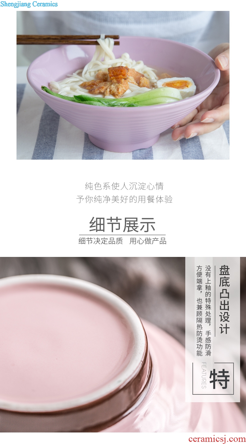 Japanese ceramics la rainbow noodle bowl home students cute large hat to bowl of beef noodles in soup bowl tableware bubble is a single commercial rainbow noodle bowl