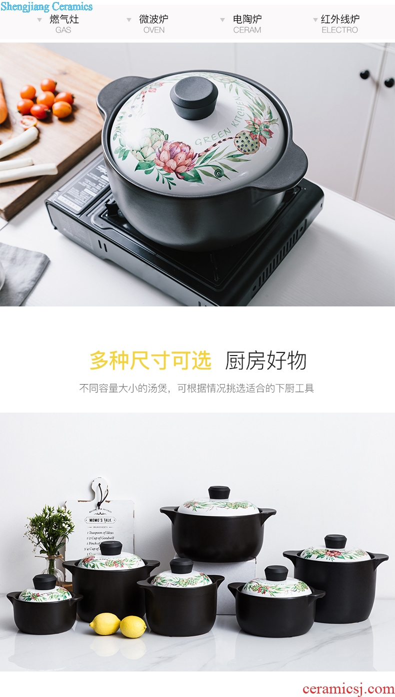 Ijarl million jia Japanese small and pure and fresh household gas cooking porridge high-temperature ceramic casserole soup pot simmering stew
