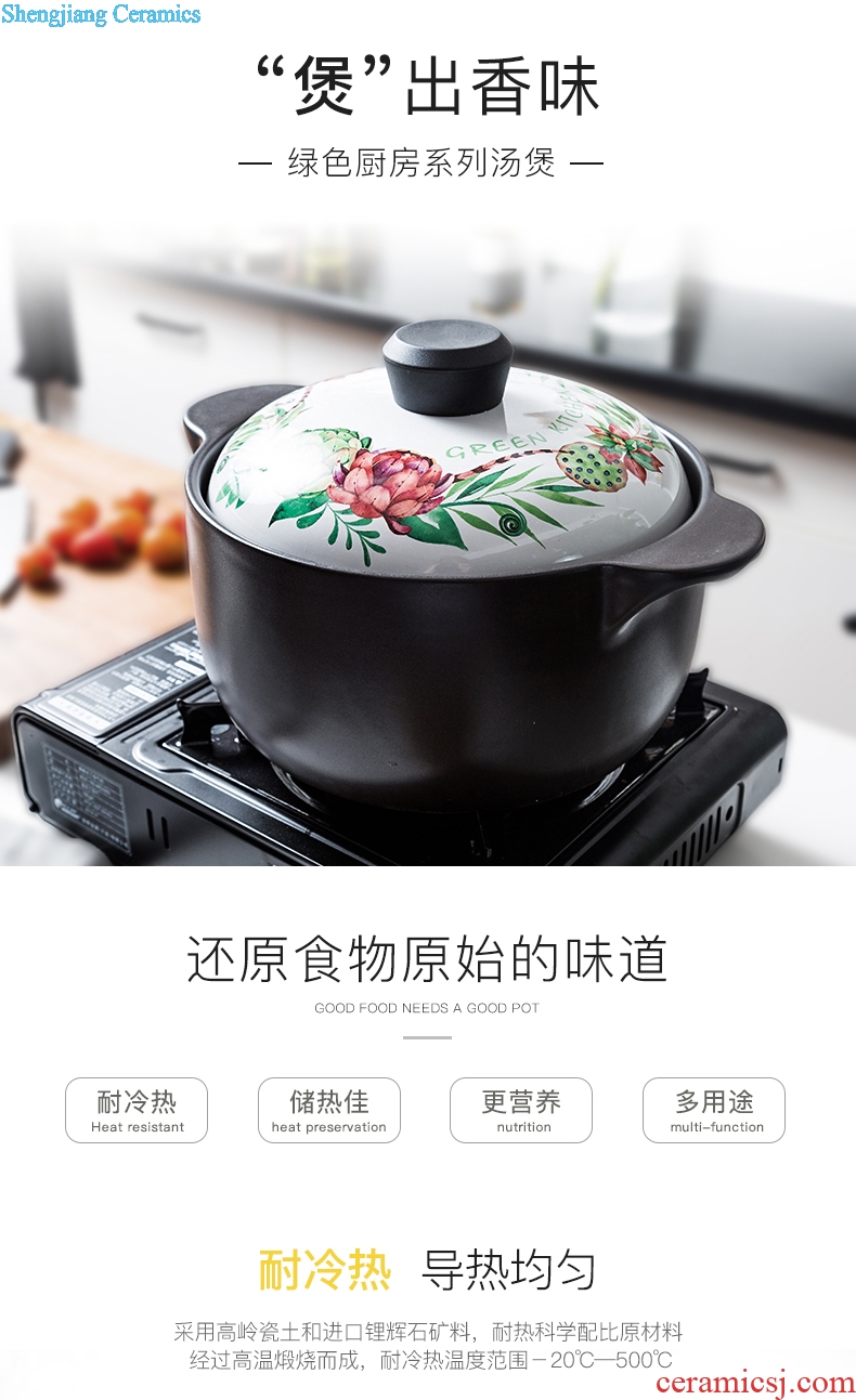 Ijarl million jia Japanese small and pure and fresh household gas cooking porridge high-temperature ceramic casserole soup pot simmering stew