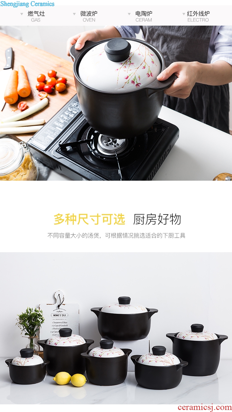 Ijarl million jia Japanese household gas cooking porridge high-temperature ceramic sand pot soup pot stew pot soup pot flame