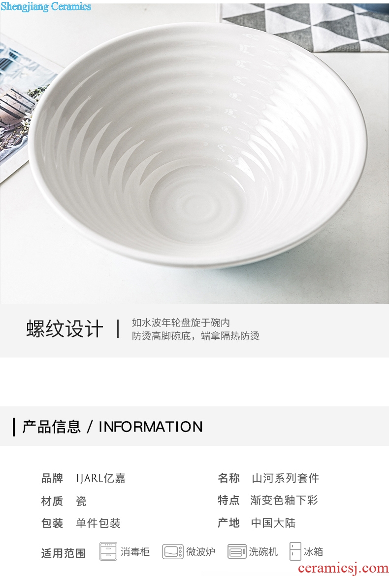 Million fine Chinese ceramics tableware dishes suit ins wind personality web celebrity home eating food bowl dishes for breakfast