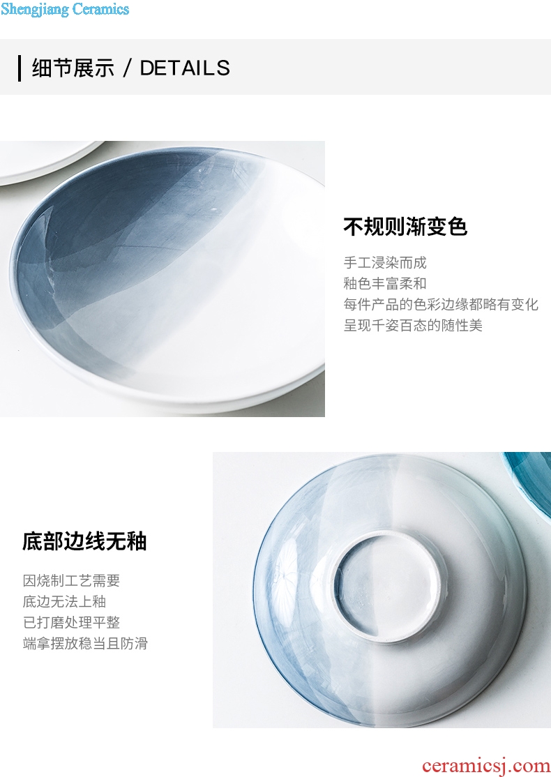 Million fine Chinese ceramics tableware dishes suit ins wind personality web celebrity home eating food bowl dishes for breakfast