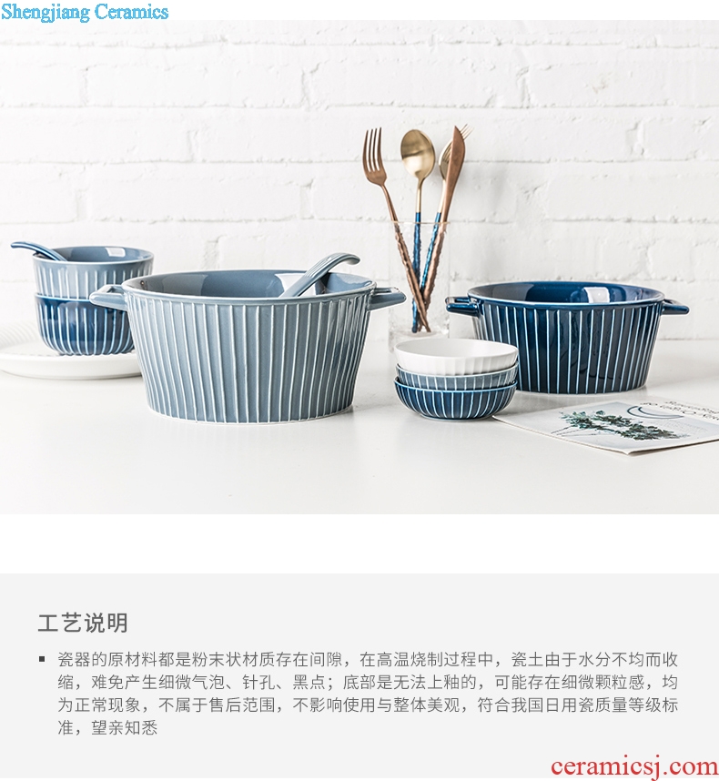 Million jia northern wind ears size ceramic bowl household utensils fruit salad bowl of a single large rainbow noodle bowl of porridge bowl