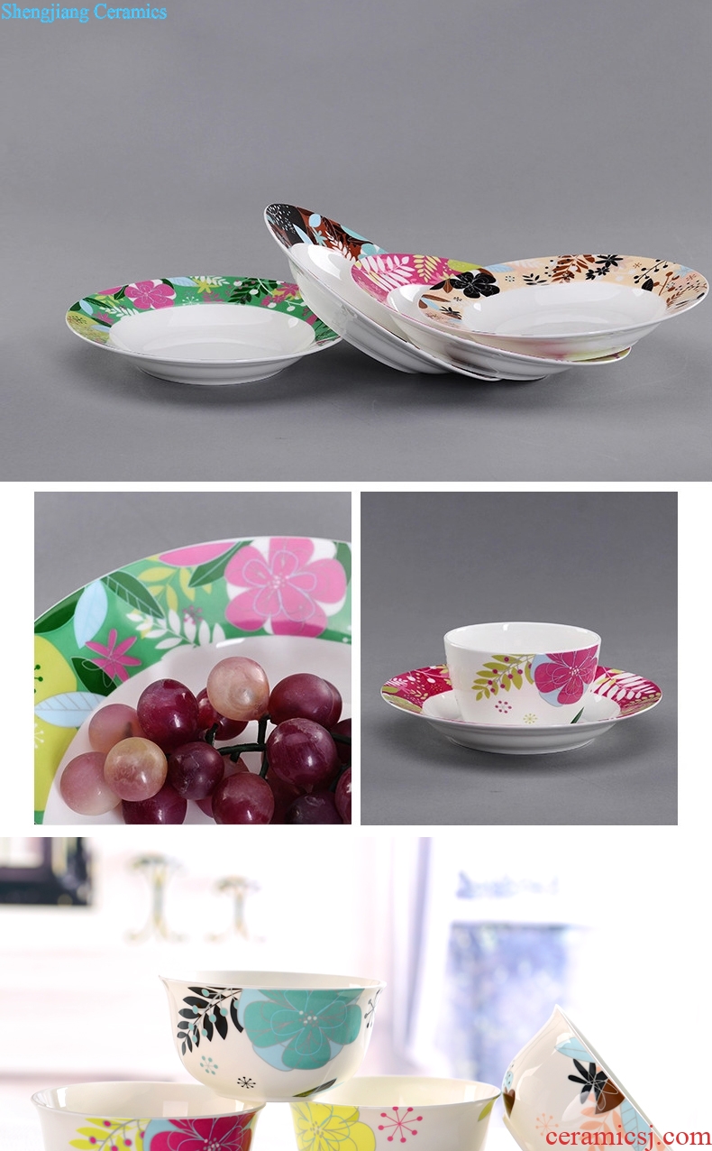 Ijarl million jia household creative ceramic Korean Chinese bowl dishes chopsticks kitchen set tableware gift sets