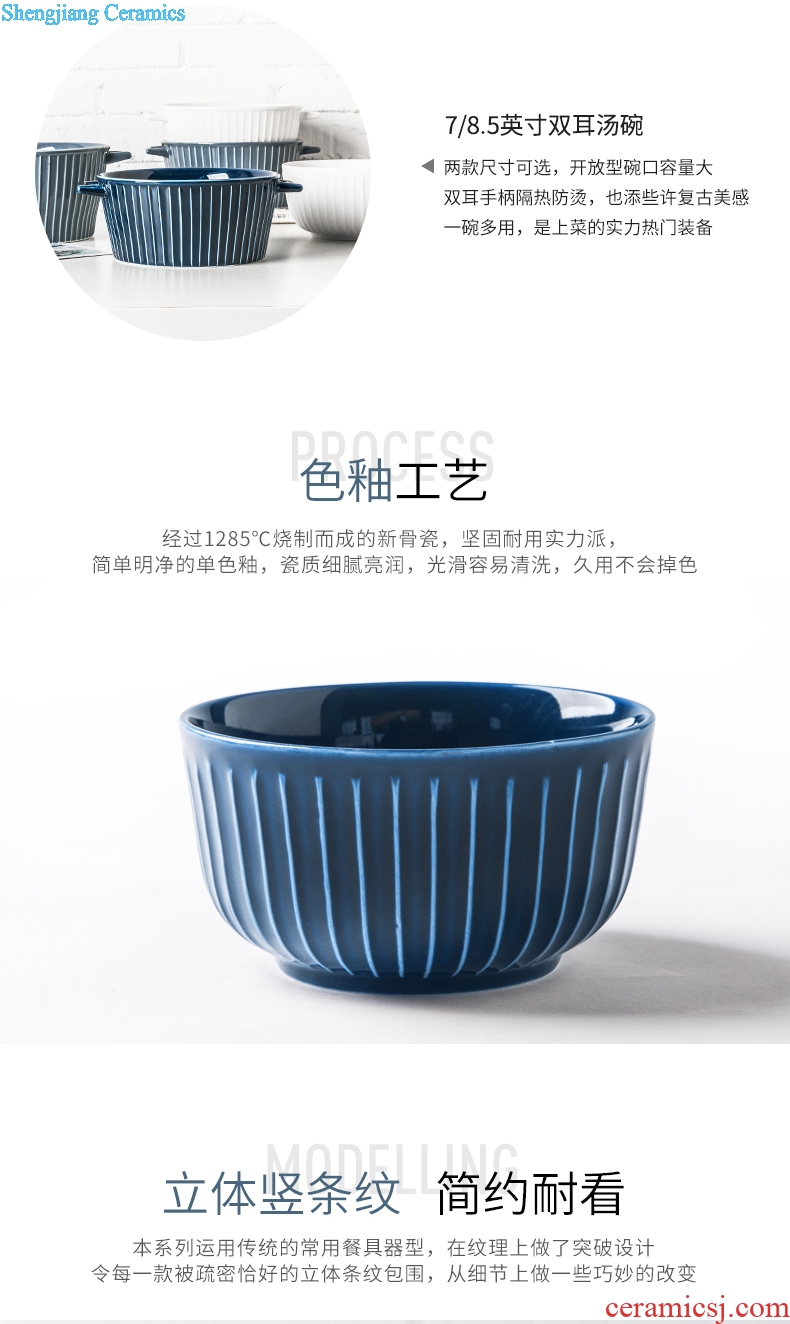 Nordic ins wind jobs household single bubble rainbow noodle bowl large soup bowl tableware ceramics web celebrity ears bowl bowl for breakfast