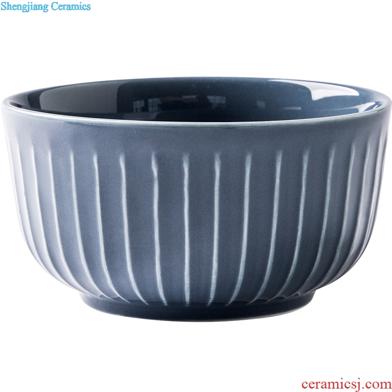 Nordic ins wind jobs household single bubble rainbow noodle bowl large soup bowl tableware ceramics web celebrity ears bowl bowl for breakfast