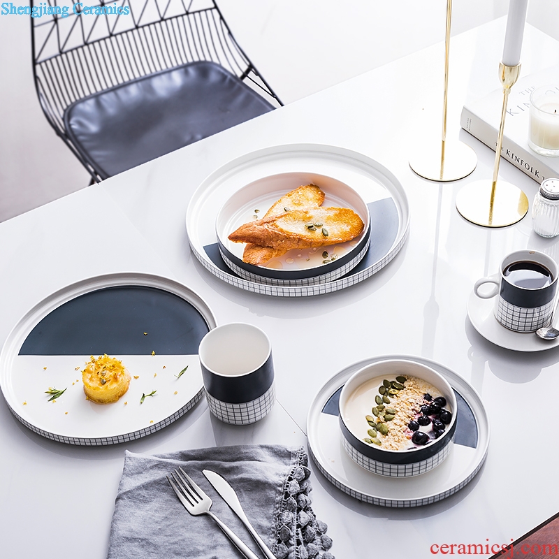 Ijarl million jia creative household Nordic contracted steak dish dish of fruit breakfast dish case grain ceramic plates