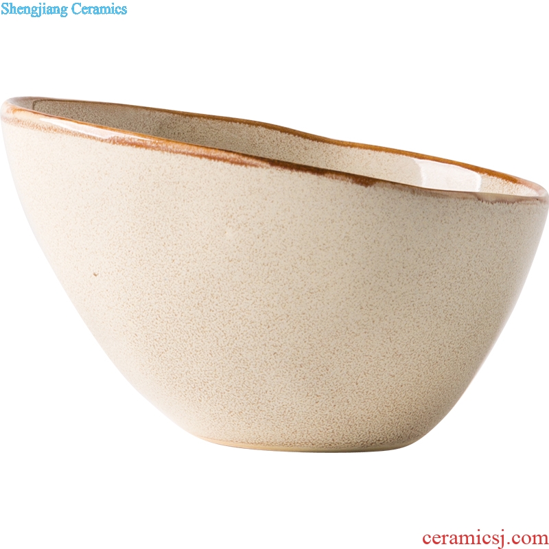Ijarl million jia Japanese special creative bowl of soup bowl rainbow noodle bowl ceramic bowl with irregular fruit salad bowl