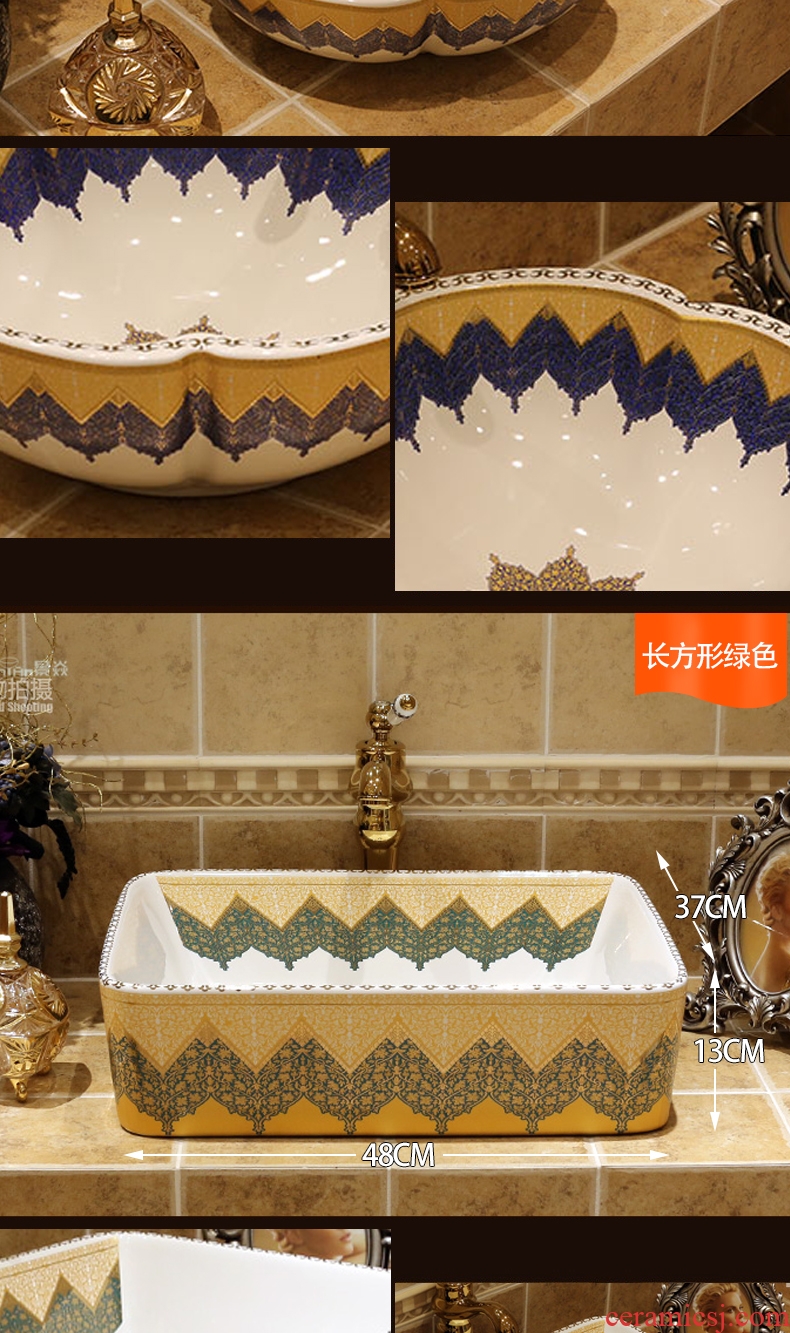 JingYan household round table on the Mediterranean basin sink American basin European ceramic art basin