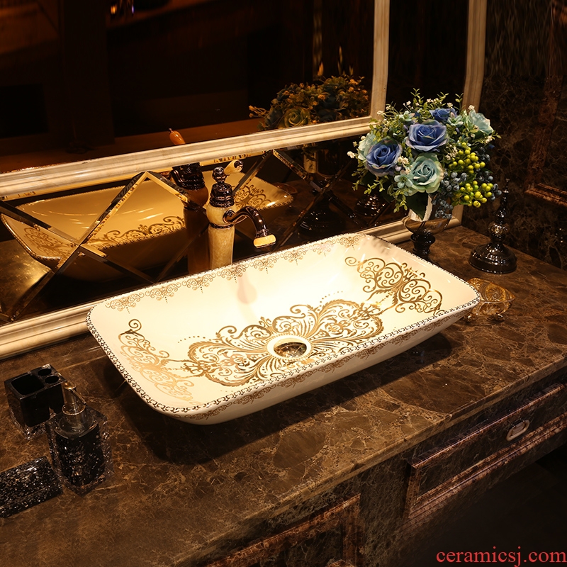 JingYan new stage basin to square ceramic heat sinks lavabo that defend bath lavatory art