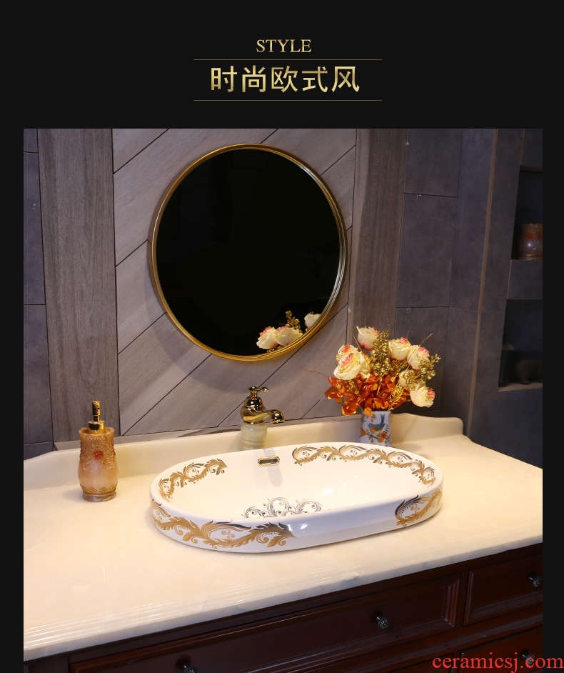 JingYan while European taichung basin half embedded ceramic sinks and hanging the stage basin sink basin