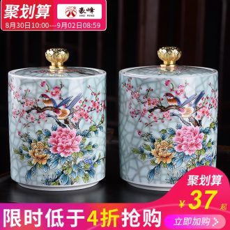 HaoFeng enamel sealing ceramic gift boxes of tea caddy coloured drawing or pattern box travel warehouse storage tank pu 'er tea pot POTS